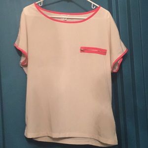 Loose fitting white silk blouse
